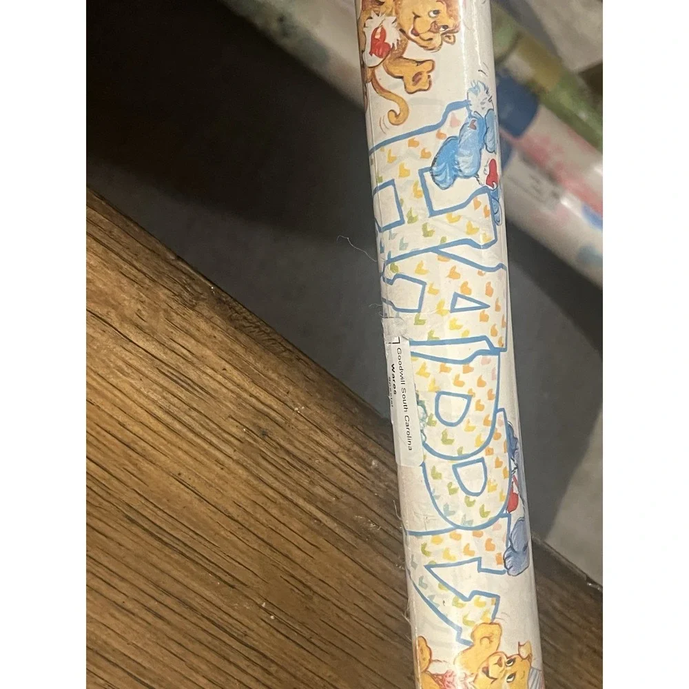 Vintage Care Bears Cousins Birthday Gift Wrap 15 SQ Feet Per‎ Roll New 4 Rolls